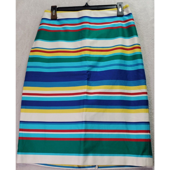 Talbots A‎ Line Skirt Womens Size 4 Multicolor Rainbow Lined Vented Back Zipper - Picture 1 of 8